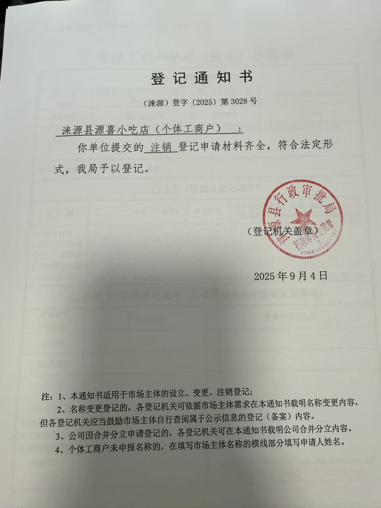 涞源县源喜小吃店登记通知书.jpg